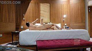 Latina Chinese wife imported to Guadalajara. Husband watches her take hard Mexican cock in wild action.