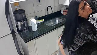 Sensual Lady Masturbates In Kitchen!
