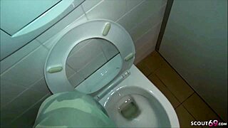 German teen 18+ caught fucking on school toilet! 😱