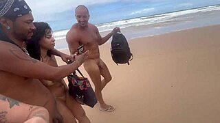 i went with my friend to the little pussy on a nudist beach for the big dicks