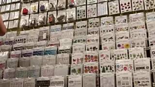 laina marie shows her natural tits and ass in public store