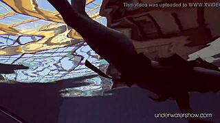 Underwater Babe Roxalana Cheh Strips Naked