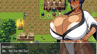 Tanned girl Natsuki in public blowbang!