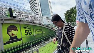 Plump big booty Asian takes monster cock in doggystyle.