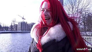 I scout redhead MILF Mina Knight for rough Berlin fuck