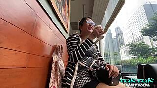 Plump big booty Asian takes monster cock in doggystyle.