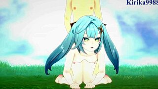 Faruzan, Layla, and Aether in Wild Genshin Impact Hentai. Intense 3D Sex!