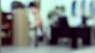 lingerie teen 18+ sucks after handcuffed in office