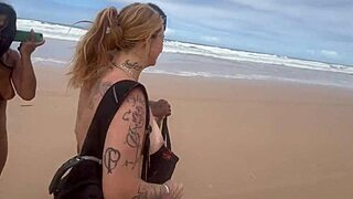 i went with my friend to the little pussy on a nudist beach for the big dicks