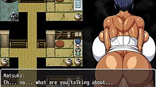 I watch Natsuki get bukkaked by village friends in hentai game