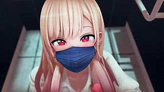 Kitagawa finds herself in an unexpected situation in the toilet during the anime story