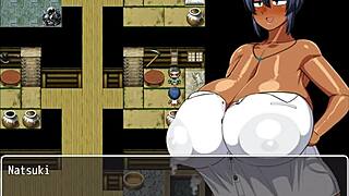 I watch Natsuki get bukkaked by village friends in hentai game