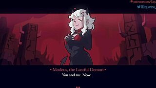 Modeus, The Lustful Demon From Helltaker, Seduces With Monster Cock And Deepthroat Blowjob