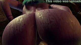 Purple elf bounces her big round butt in POV.