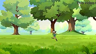 Horny orc face-sits lucky boy in game