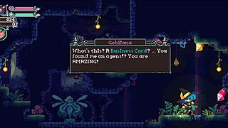 The goblin girl in Flip Witch game chooses the pornstar path.