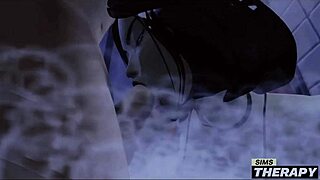 Gothic babysitter seduces big brother in Sims therapy.