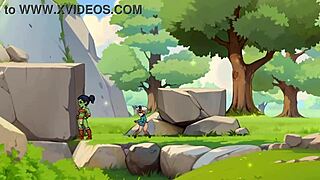 Horny orc face-sits lucky boy in game