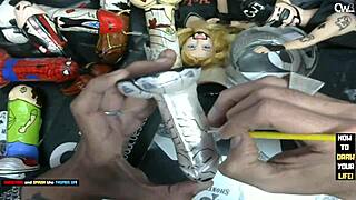 Time To Finish Painting The Little 18+ Grey Alien With Dildo