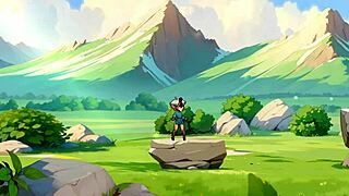 Horny orc face-sits lucky boy in game