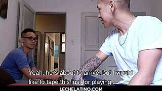 I watched big dick latinos in hot gay threesome, ending with facial cumshot