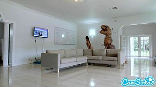 big ass latina teen 18+ chased by lesbian loving trex on a hoverboard then fucked