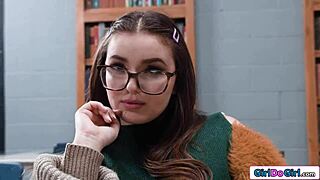 Petite freshman turns into strapon bitch in college group