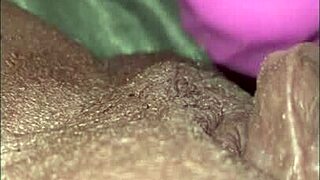 Milaj intensely tests new wand vibrator on her pussy and clit close up