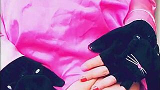 Amateur Trans Veronica Plays with Dildo Alone at Home