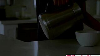 Andi rose notices stepbro's huge cock in shorts and tells him she wants to talk