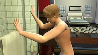 In this 3d scene, multiple cumshots occur