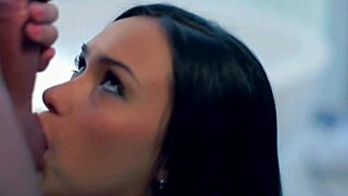 Is this hot brunette milf working hard on that blowjob for a facial?