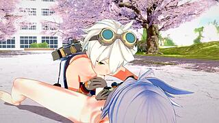 Genshin Impact Yaoi: Razor X Bennett BLOWJOB AND FUCKED With Creampie