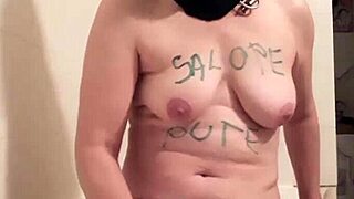 french slave indulges in solo masturbation session