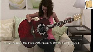 A Wife and Stepmother Plays Erotic Games with Teen 18+ Brunette in Homemade Clip