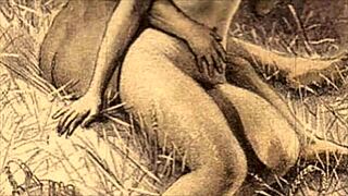 Vintage erotic illustrations unfold in a timeless sensual story.