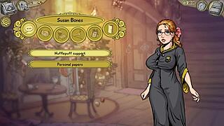 she tries to jerk me off in innocent witches gameplay. does she give a blowjob cumshot?