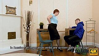 tutor4k lesson of algebra ends for mature tutor and guy with dirty sex in doggy.