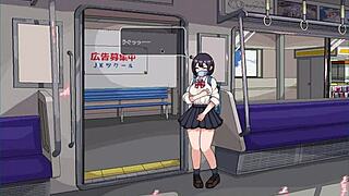 Playing this hentai game with the girl from the train