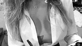 Hey, this hot secretary is ready for your blowjob instructions! She's got big tits and a nice ass.