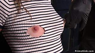 Babe's ass whipped in doggy bondage with deepthroat and squirting