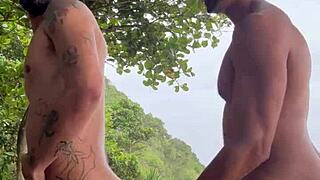 African Gay Men Bareback Fucking Outdoors On Public Beach In Abrico