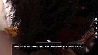 I watch Latisha give Alex a blowjob while they study in dreams of desire