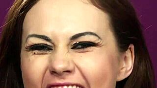 Naughty Peach Swallows Cum After Facial Blowbang