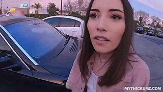 Asian American Teen Babe Delivers Intense Blowjob In Pantyhose