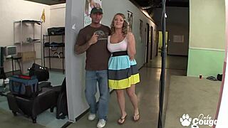 Thick and curvy Aliysa Moore receives a big mouthful of hot jizz in doggystyle