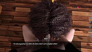 I watch Latisha give Alex a blowjob while they study in dreams of desire