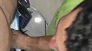 Muscular Bodybuilder Gets Greedy Blowjob From Black Guy!