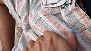 Latina Brunette Bent Over On Copacabana Beach