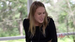 The Producer Teases Brunette Teen with Scissoring and Sucking in Emotional Massage Session